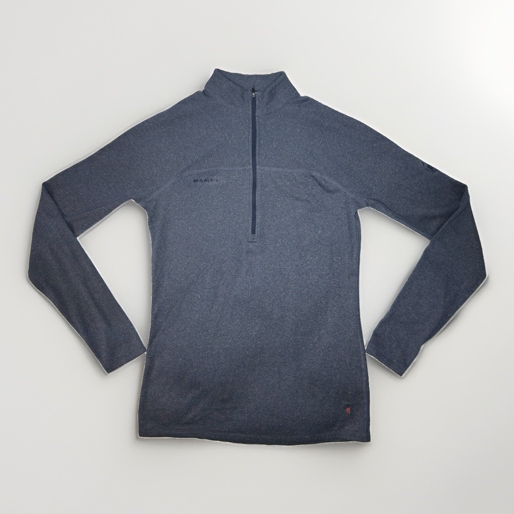 Mammut Men's Gray 1/4 Zip Pullover Lightweight Outdoor Hiking Sweater M